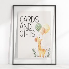 Zoo Safari Nursery Animals Babyskor Kort Poster