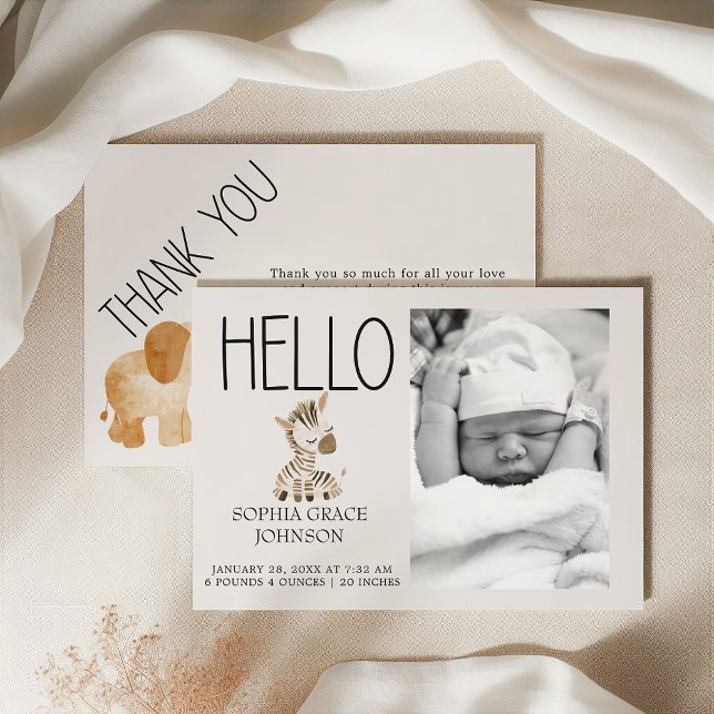 Zoo Safari Smådjur Baby Annonsering Inbjudningar (Skapare uppladdad)