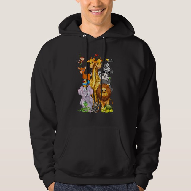 Zoo Trip Cute Zoo Animals Hoodie (Framsida)
