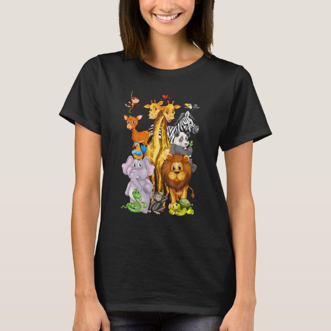 Zoo Trip Cute Zoo Animals T Shirt (Framsida)