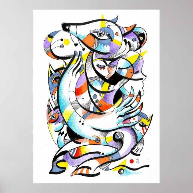 Zoo vattenfärger poster (Framsidan)
