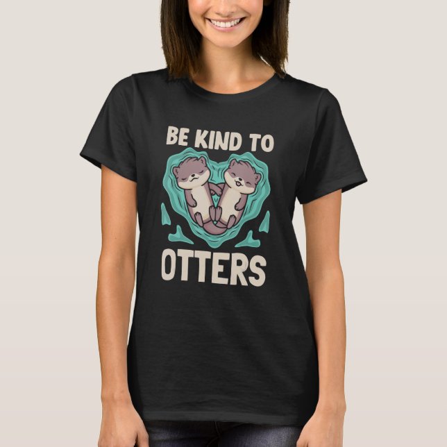 Zoo Wildlife Animal Zookeeper Cute Otter T Shirt (Framsida)