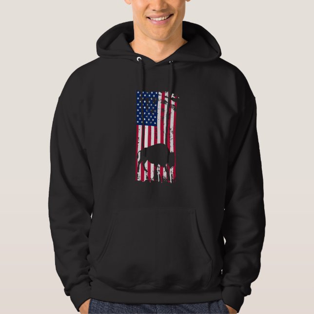 Zoo Wildlife Animal Zookeeper USA flagga American  Hoodie (Framsida)