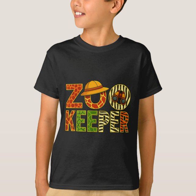 Zookeeper Animals Safari Zoo Keeper Costume Adult  T Shirt (Framsida)