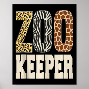 Zookeeper Animals Zoo Wildlife Älskare Safari Sava Poster