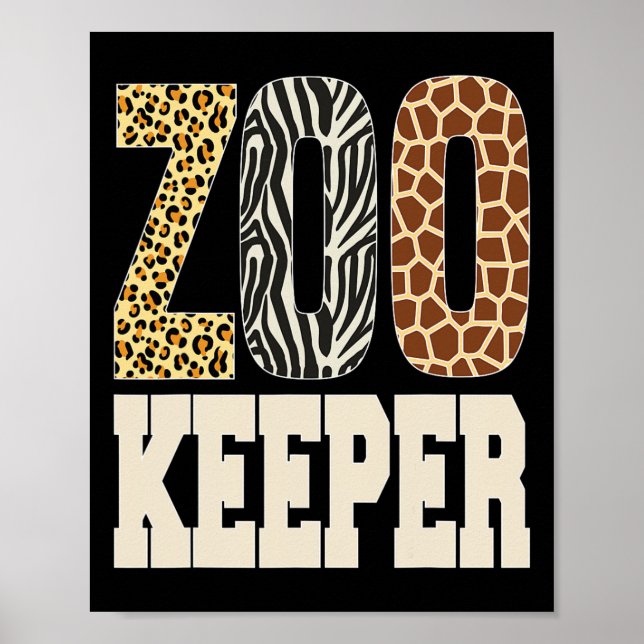 Zookeeper Animals Zoo Wildlife Älskare Safari Sava Poster (Framsidan)