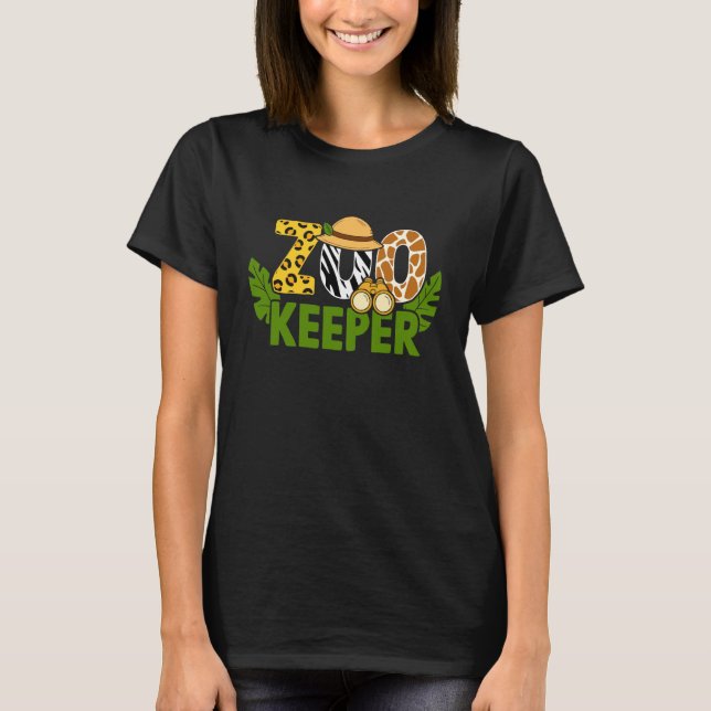 Zookeeper Animals Zoo Wildlife Jungle Safari Savan T Shirt (Framsida)