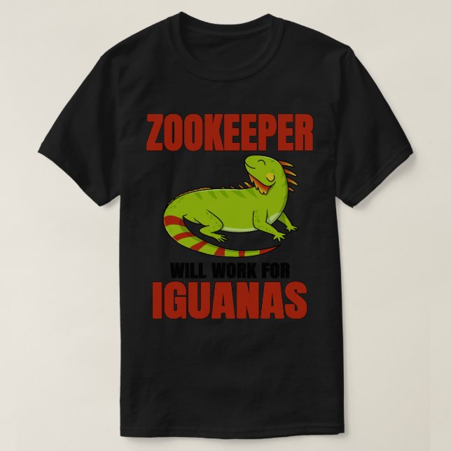 Zookeeper arbetar för Iguanas T Shirt (Design framsida)