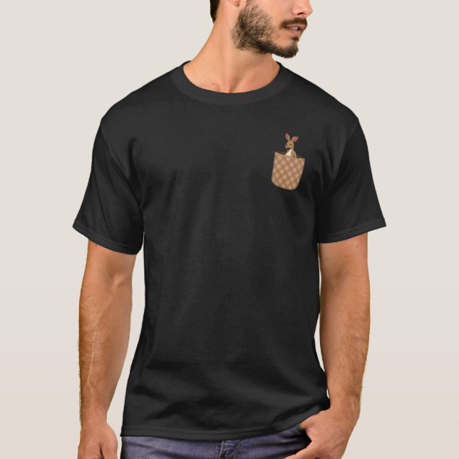 Zookeeper Australia Animal Cute Pocket Kangaroo T Shirt (Framsida)