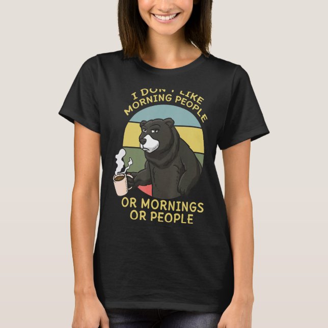 Zookeeper Coffee Drinker Caffeine Wildlife Bear T Shirt (Framsida)