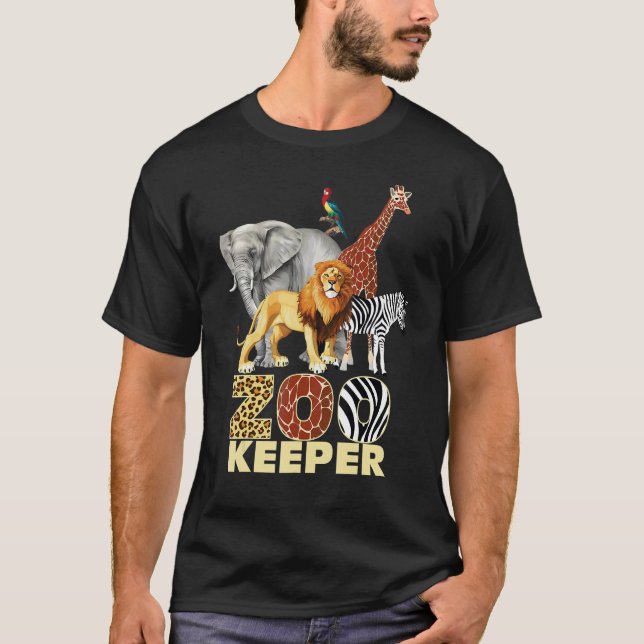 Zookeeper Costume African Animals Savanna Zoo Keep T Shirt (Framsida)