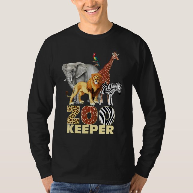 Zookeeper Costume African Animals Savanna Zoo Keep T Shirt (Framsida)