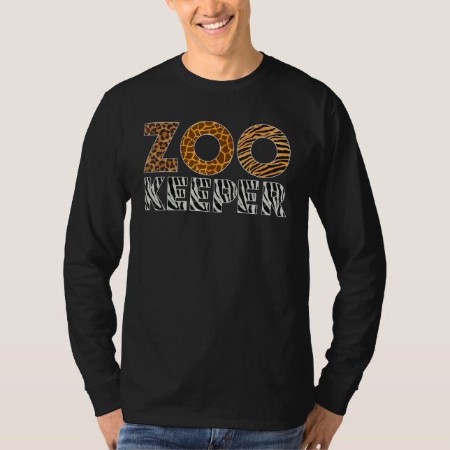 Zookeeper Costume African Animals Zebra Vild Skriv T Shirt (Framsida)