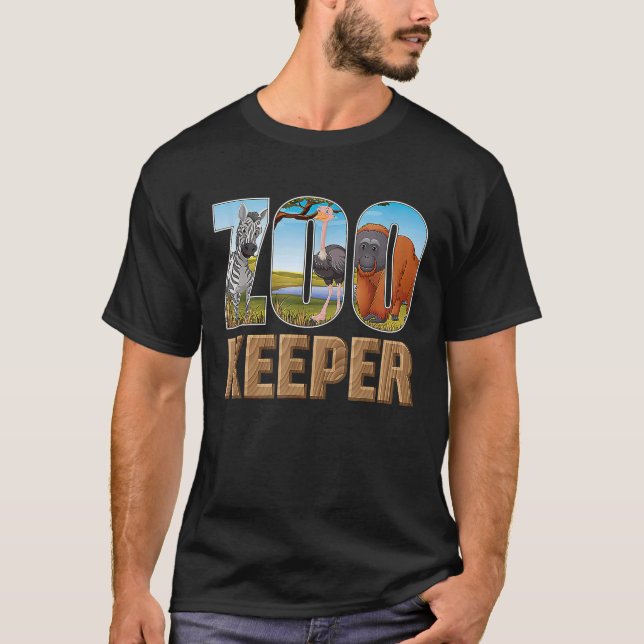 Zookeeper Costume African Savanna Zoo Keeper Anima T Shirt (Framsida)