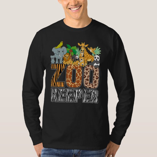 Zookeeper Costume Zebra Wild Print African Animal  T Shirt (Framsida)