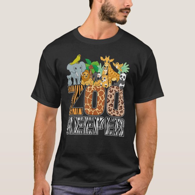 Zookeeper Costume Zebra Wild Print African Animal  T Shirt (Framsida)