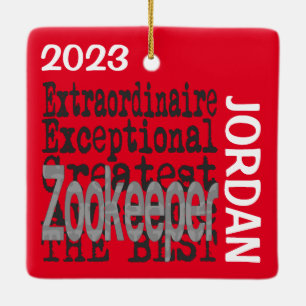 Zookeeper Extraordinaire-ANPASSNINGSBAR Julgransprydnad Keramik