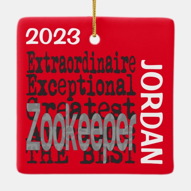 Zookeeper Extraordinaire-ANPASSNINGSBAR Julgransprydnad Keramik (Baksida)