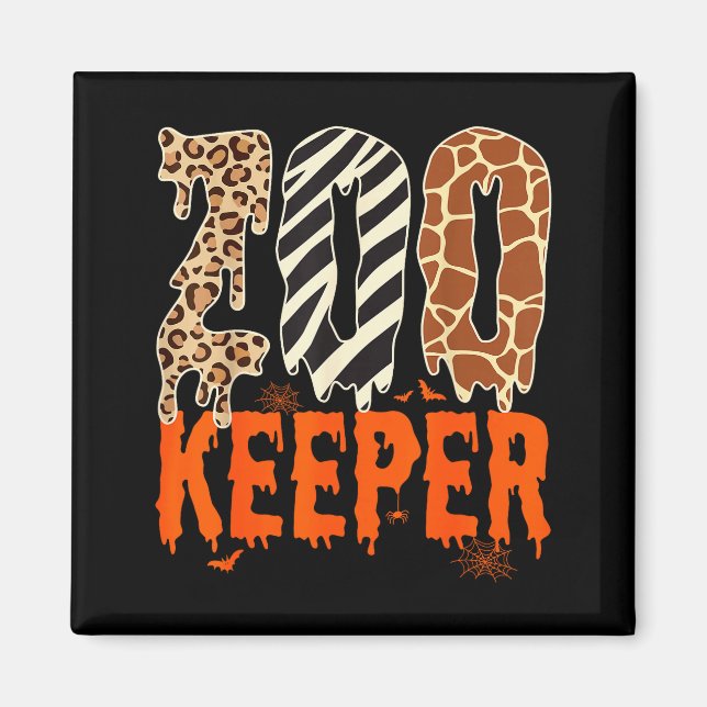 Zookeeper Funny Halloween Costume Zoo Keeper Anima Magnet (Framsidan)