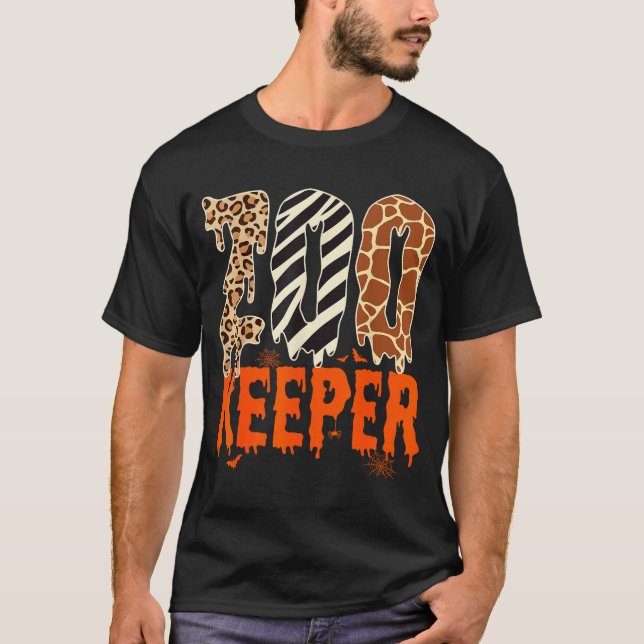 Zookeeper Funny Halloween Costume Zoo Keeper Anima T Shirt (Framsida)