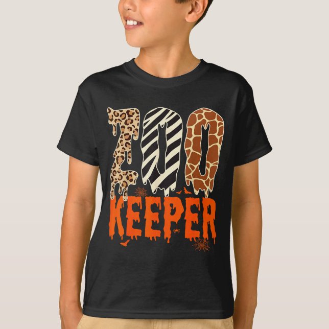 Zookeeper Funny Halloween Costume Zoo Keeper Anima T Shirt (Framsida)