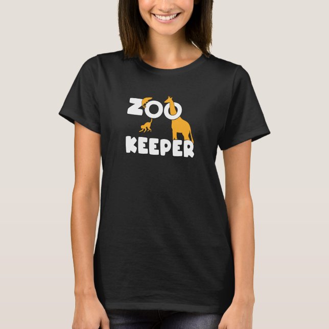 Zookeeper Giraffe Animals Zoo Zookeeping T Shirt (Framsida)