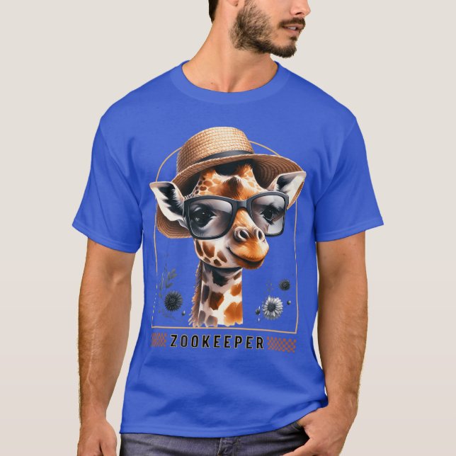 Zookeeper Giraffe Safari Zoo Keepeer - art T Shirt (Framsida)