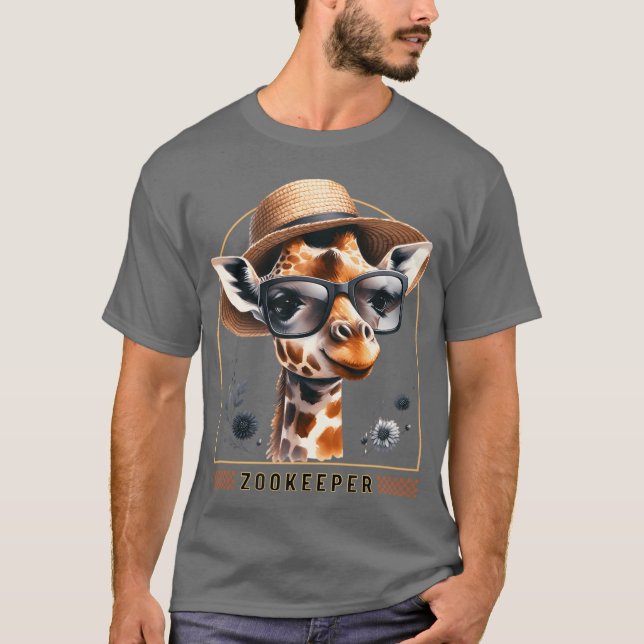 Zookeeper Giraffe Safari Zoo Keepeer - design 1 T Shirt (Framsida)