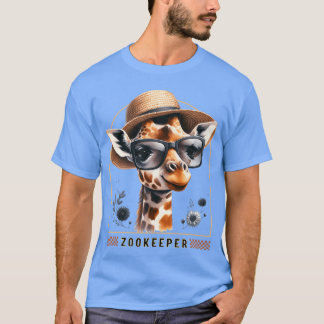 Zookeeper Giraffe Safari Zoo Keepeer - print T Shirt