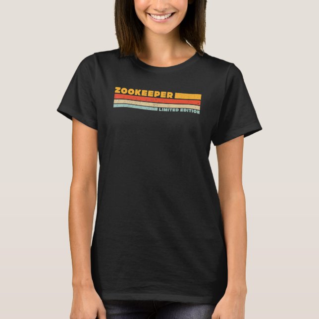 Zookeeper Retro Career Job Title  Profession T Shirt (Framsida)