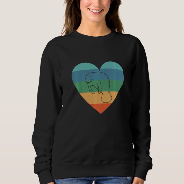 Zookeeper Retro Heart Sea Cow Sea Animal Women Man T Shirt (Framsida)