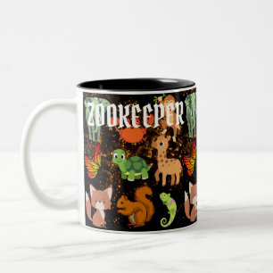 Zookeeper Safari Wildlife Cute African Animals Två-Tonad Mugg