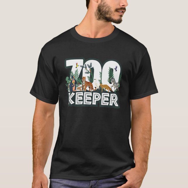 Zookeeper Wild Woods Jungle Tropical Forest Animal T Shirt (Framsida)