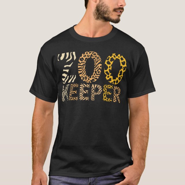 Zookeeper Zoo Animals Safari Zoo Keeper T Shirt (Framsida)