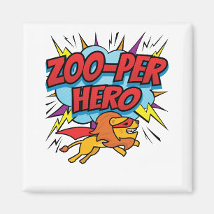 Zookeeper Zoo per Hero Superhero Magnet