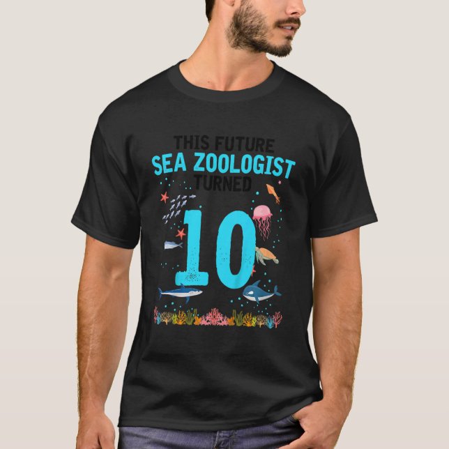 Zoolog för havets födelsedag 10 Pa T Shirt (Framsida)