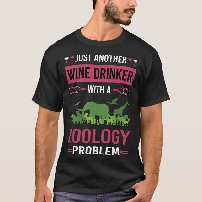 Zoologist för zoologi om vin Drinker Zoolog T Shirt (Framsida)