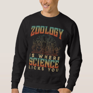 Zoology Is Where Science Licks You Animals Science Lång Ärmad Tröja
