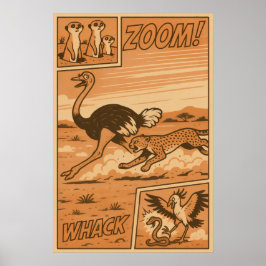 Zoom and Whack - African Savanna Action Tecknad Poster