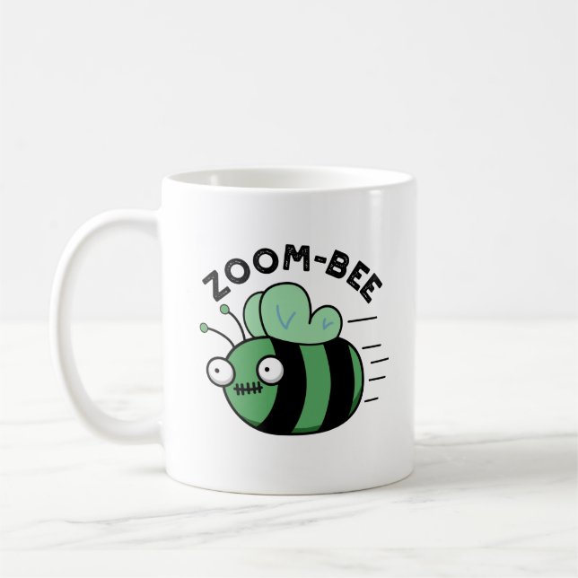 Zoom-bee Funny Halloween Zombie Bee Pun Kaffemugg (Vänster)