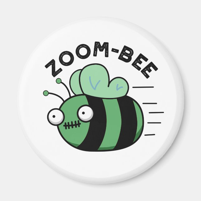 Zoom-bee Funny Halloween Zombie Bee Pun Magnet (Framsidan)