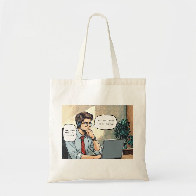 'Zoom Gloom' Tote Bag Tygkasse (Framsidan)