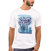 Zoom med en vy Kamera stadsbild T-shirt design