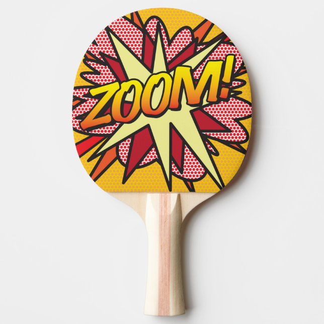ZOOM Rolig Serietidning Storprataren Cool Modern Pingisracket (Framsidan)