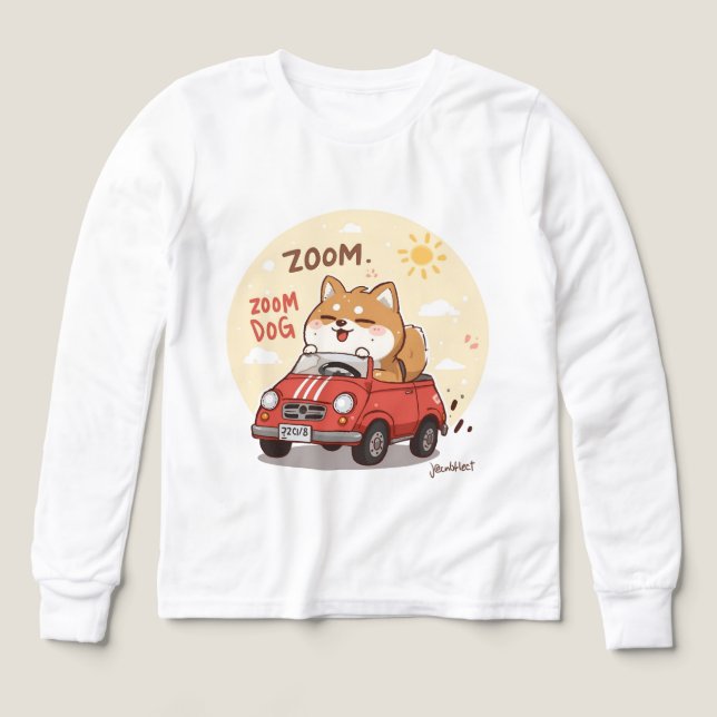 Zoom Zoom Fox Kids T-Shirt – Cute Animal Car Desig (Design framsida)