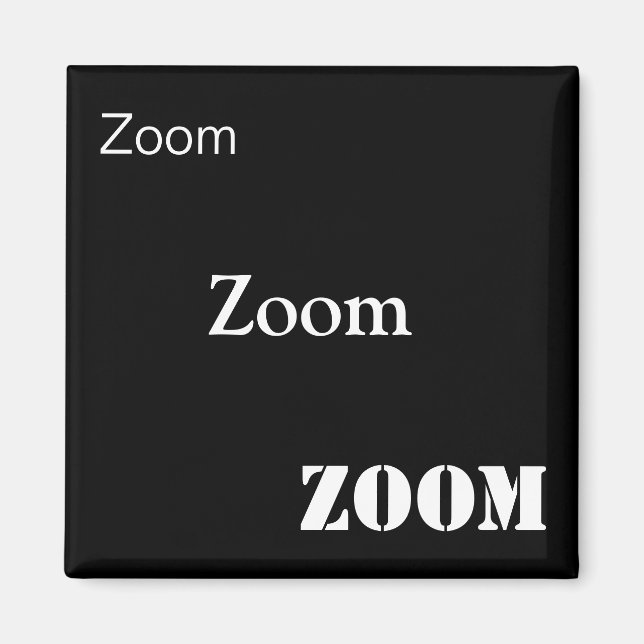 Zoom, zoom, zoom magnet (Framsidan)