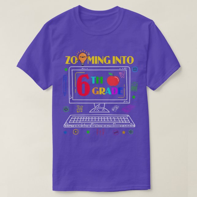 Zooma in i 6e Klass Back to school Virtuell Onli T Shirt (Design framsida)
