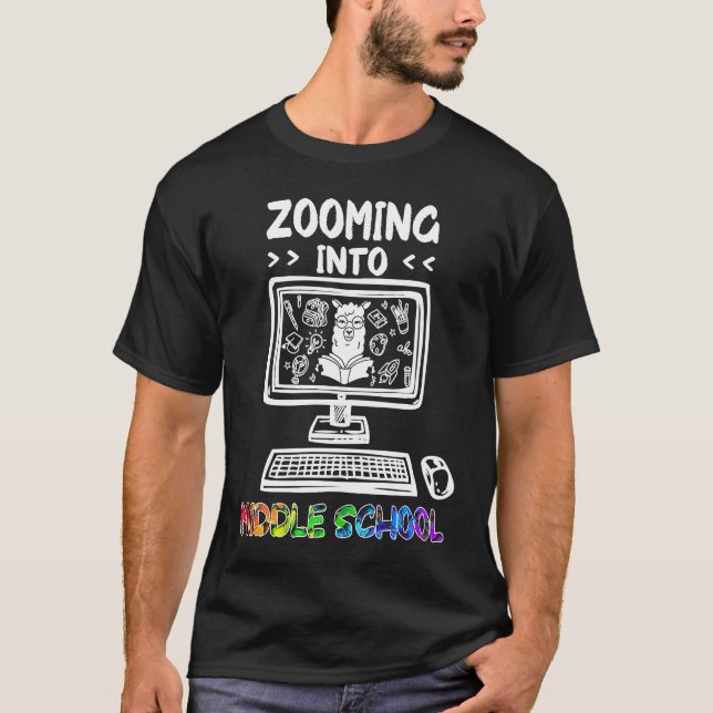 Zooma in i Mitten School Back to school 2020-kante T Shirt (Framsida)