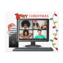 Zooma konferens för julsamtal videosatir