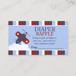Zooma längs flygplanet Babyskor Förkläde Raffle Tilläggskort
